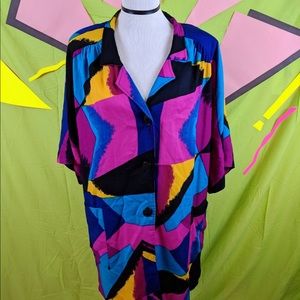 Vintage Statements Brand 80s/90s Colorful Kimono/Button up/Coverup.